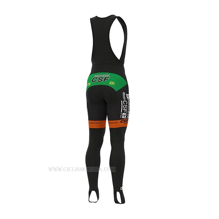 2019 Ropa Ciclismo Bardiani Csf Verde Naranja Mangas Largas y Culotte Lunga